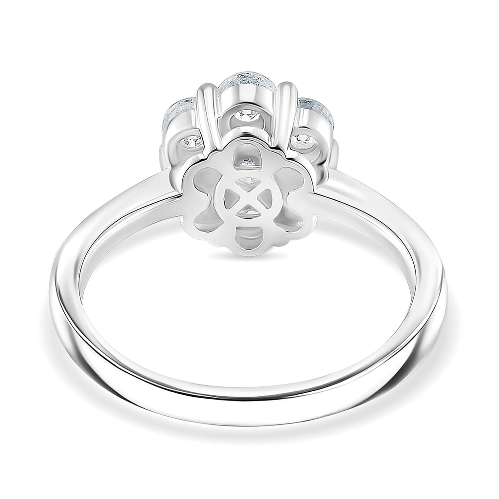 Premium Moissanite GRA Certified (VVS1-D) Ring in Rhodium Overlay Sterling Silver 1.30 Ct.