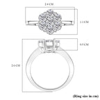 Premium Moissanite GRA Certified (VVS1-D) Ring in Rhodium Overlay Sterling Silver 1.30 Ct.