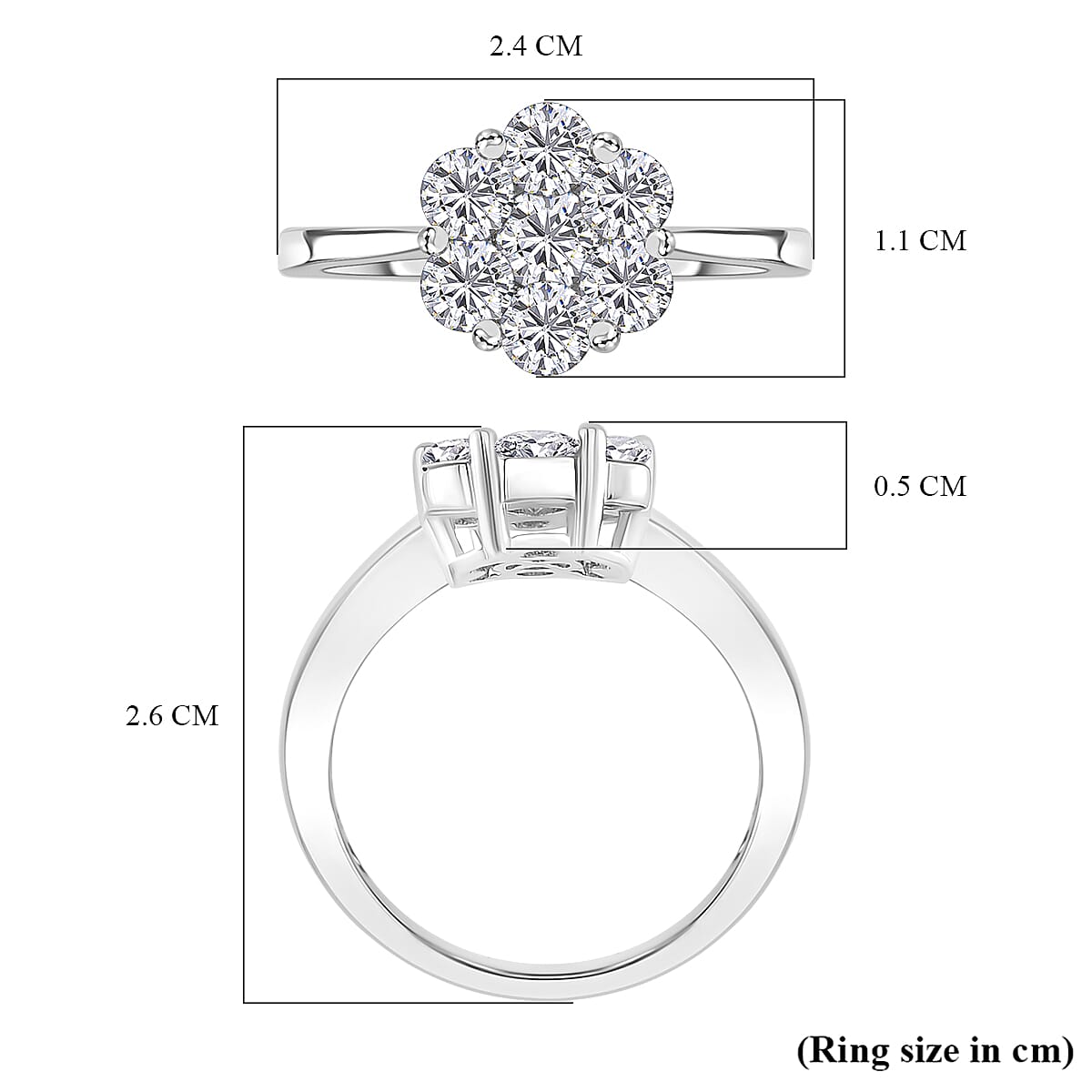 RADIANTA GRA Certified Moissanite D-VVS1 Ring in Rhodium Overlay Sterling Silver 1.27 Ct. 8085034 5