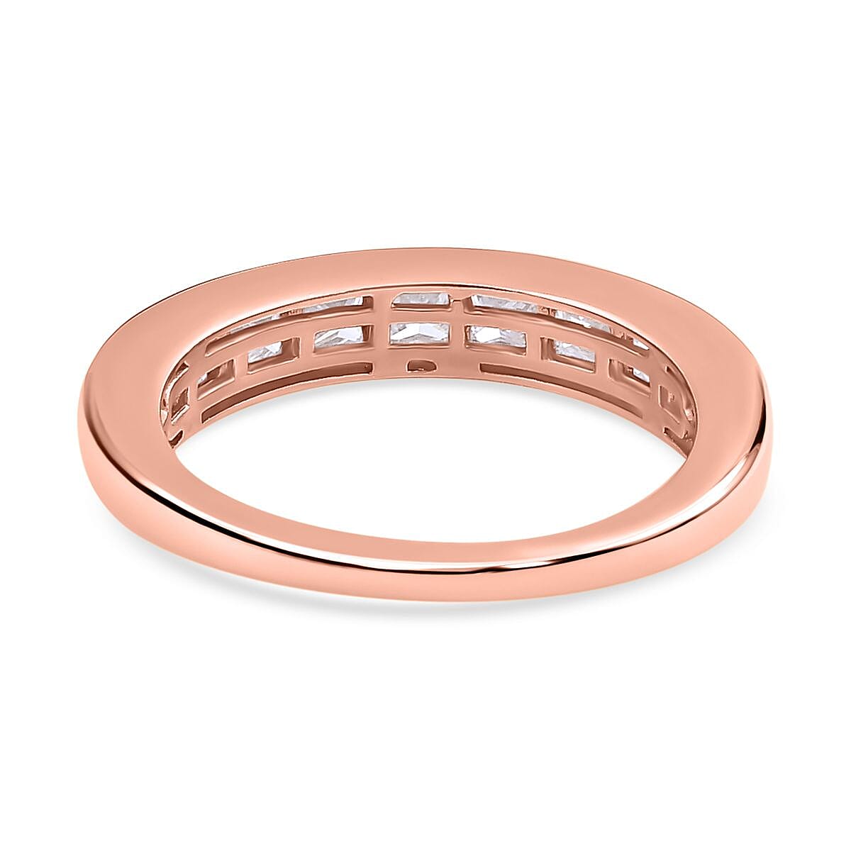 Moissanite Half Eternity Ring in 18K Vermeil Rose Gold Plated Sterling Silver 1.41 Ct. 7505272 9