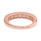 Moissanite Half Eternity Ring in 18K Vermeil Rose Gold Plated Sterling Silver 1.36 Ct.