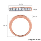 Moissanite Half Eternity Ring in 18K Vermeil Rose Gold Plated Sterling Silver 1.36 Ct.