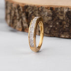 Royal Bali Collection - D'Joy Moissanite Half Eternity Ring in 18K Vermeil Yellow Gold Plated Sterling Silver 1.38 Ct.