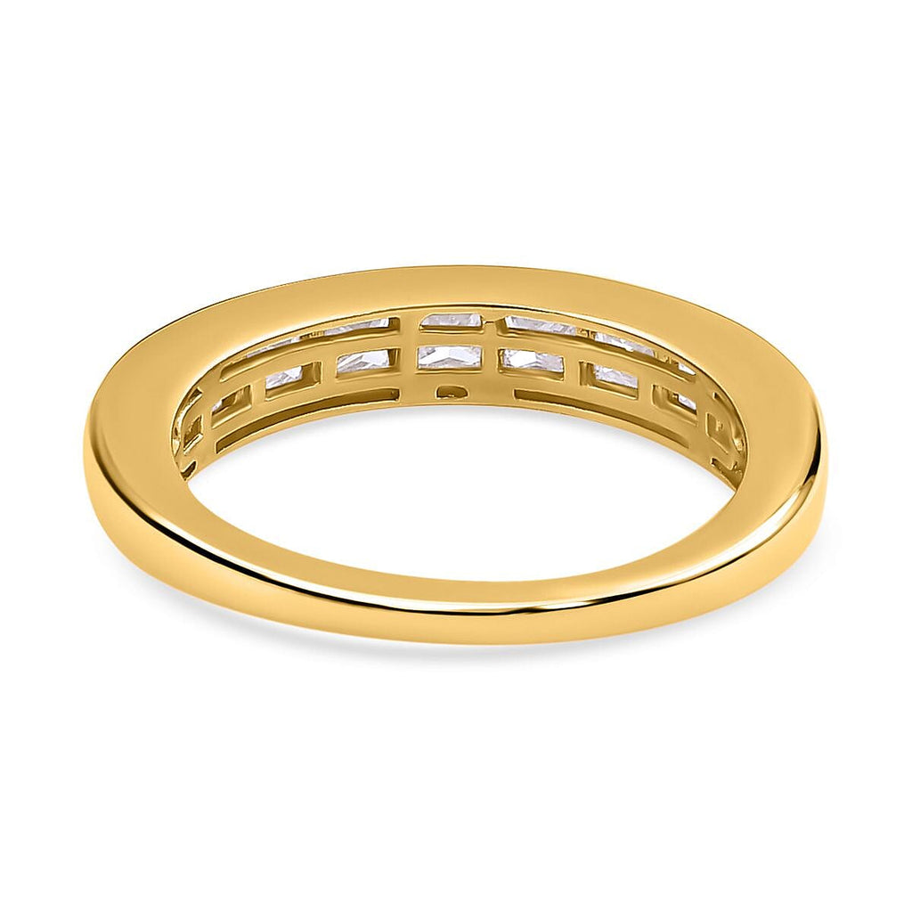 Royal Bali Collection - D'Joy Moissanite Half Eternity Ring in 18K Vermeil Yellow Gold Plated Sterling Silver 1.38 Ct.