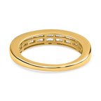 Royal Bali Collection - D'Joy Moissanite Half Eternity Ring in 18K Vermeil Yellow Gold Plated Sterling Silver 1.38 Ct.