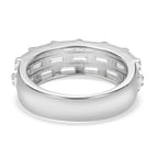 Moissanite Half Eternity Ring in Rhodium Overlay Sterling Silver 2.73 Ct.