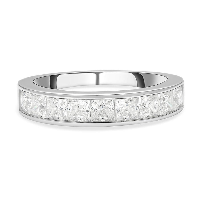 Moissanite Half Eternity Ring in Rhodium Plated Sterling Silver 1.33 Ct. 3890704 1