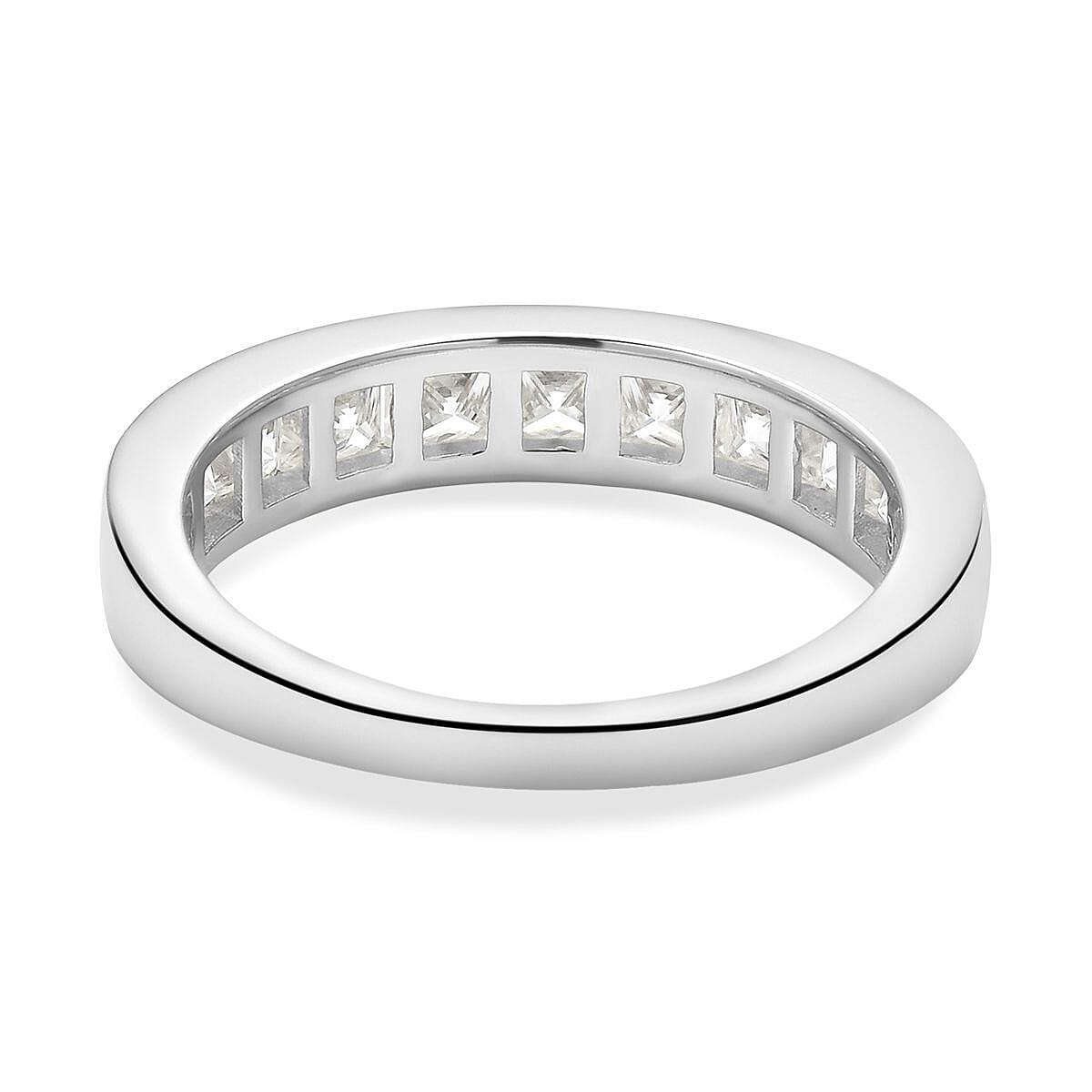 Moissanite Half Eternity Ring in Rhodium Plated Sterling Silver 1.33 Ct. 3890704 5