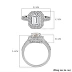 Moissanite Ring in Platinum Overlay Sterling Silver 2.17 Ct.