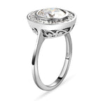 Moissanite Ring (100 Facets) in Platinum Overlay Sterling Silver 2.27 Ct.