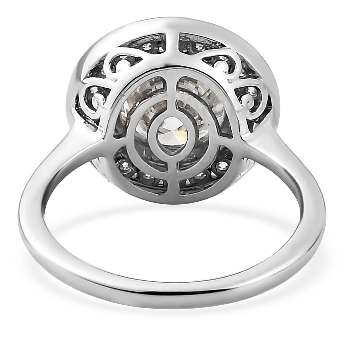 Moissanite Halo Ring in Platinum Plated Sterling Silver 2.27 Ct. 8732710 5