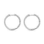 Moissanite Hoop Earrings in Platinum Overlay Sterling Silver 2.06 Ct.
