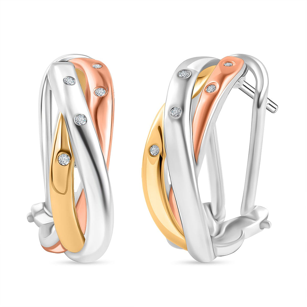 Moissanite J Hoop Half Hoop Earrings