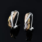 Moissanite J Hoop Half Hoop Earrings