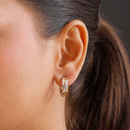 Moissanite J Hoop Half Hoop Earrings