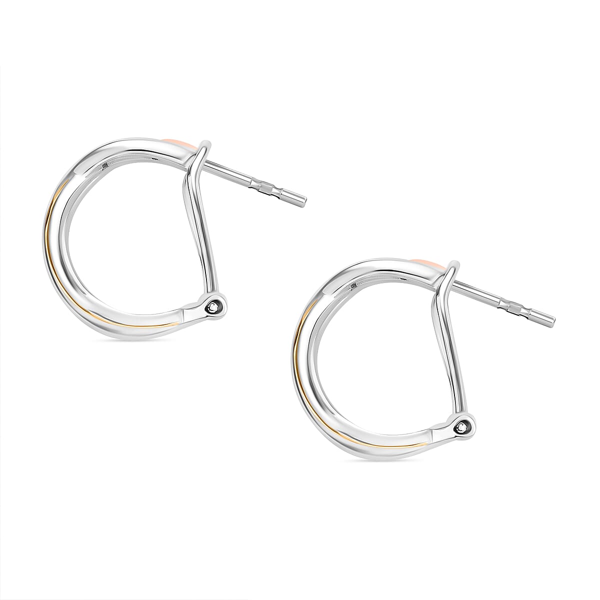Moissanite Half Hoop Earrings in Sterling Silver with Rhodium, 18K Vermeil Yellow Gold and Rose Gold 8059062 4