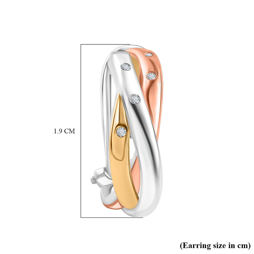 Moissanite J Hoop Half Hoop Earrings
