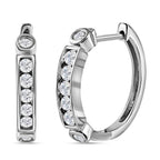 Moissanite Hoop Earrings in Platinum Overlay Sterling Silver 1.10 Ct.