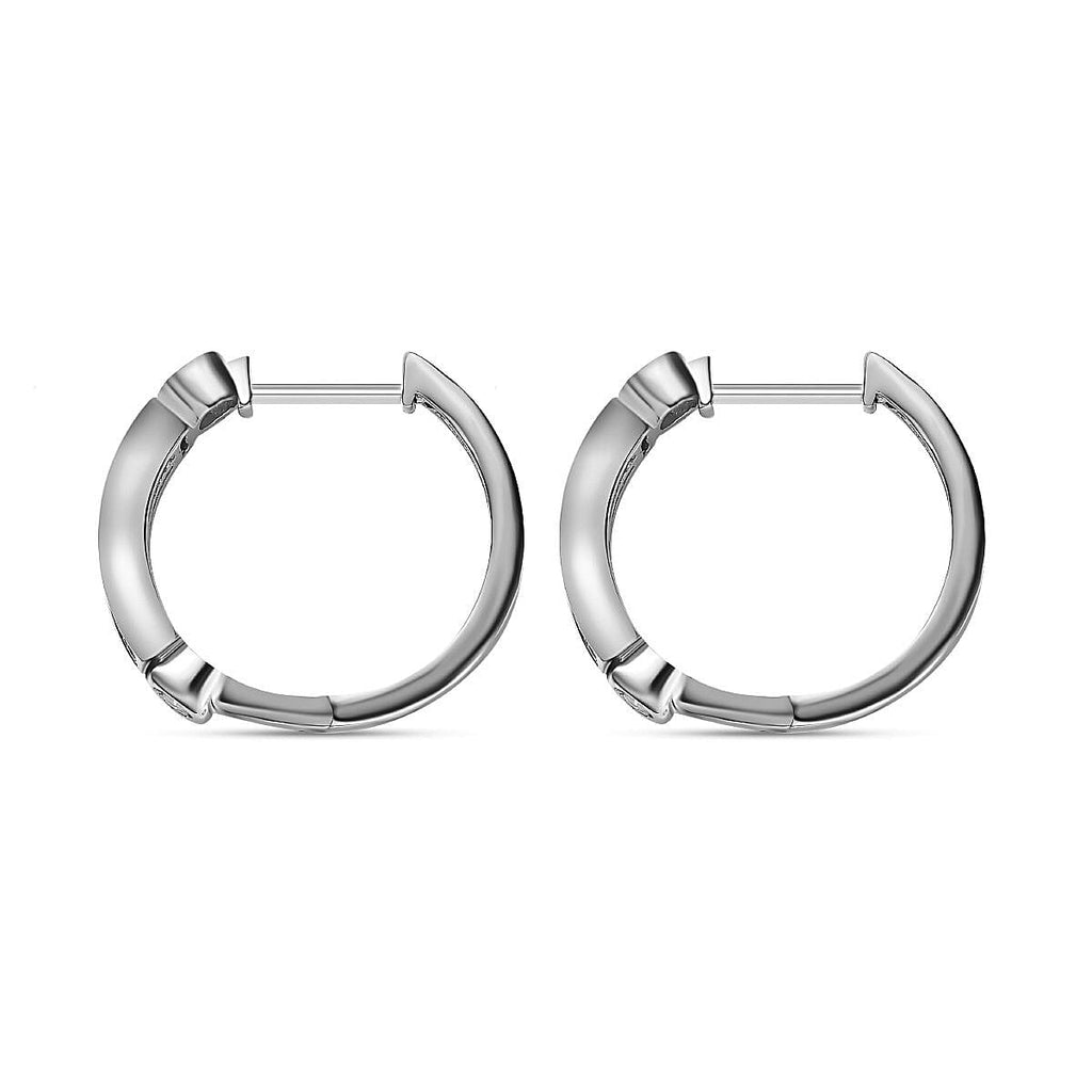 Moissanite Hoop Earrings in Platinum Overlay Sterling Silver 1.10 Ct.