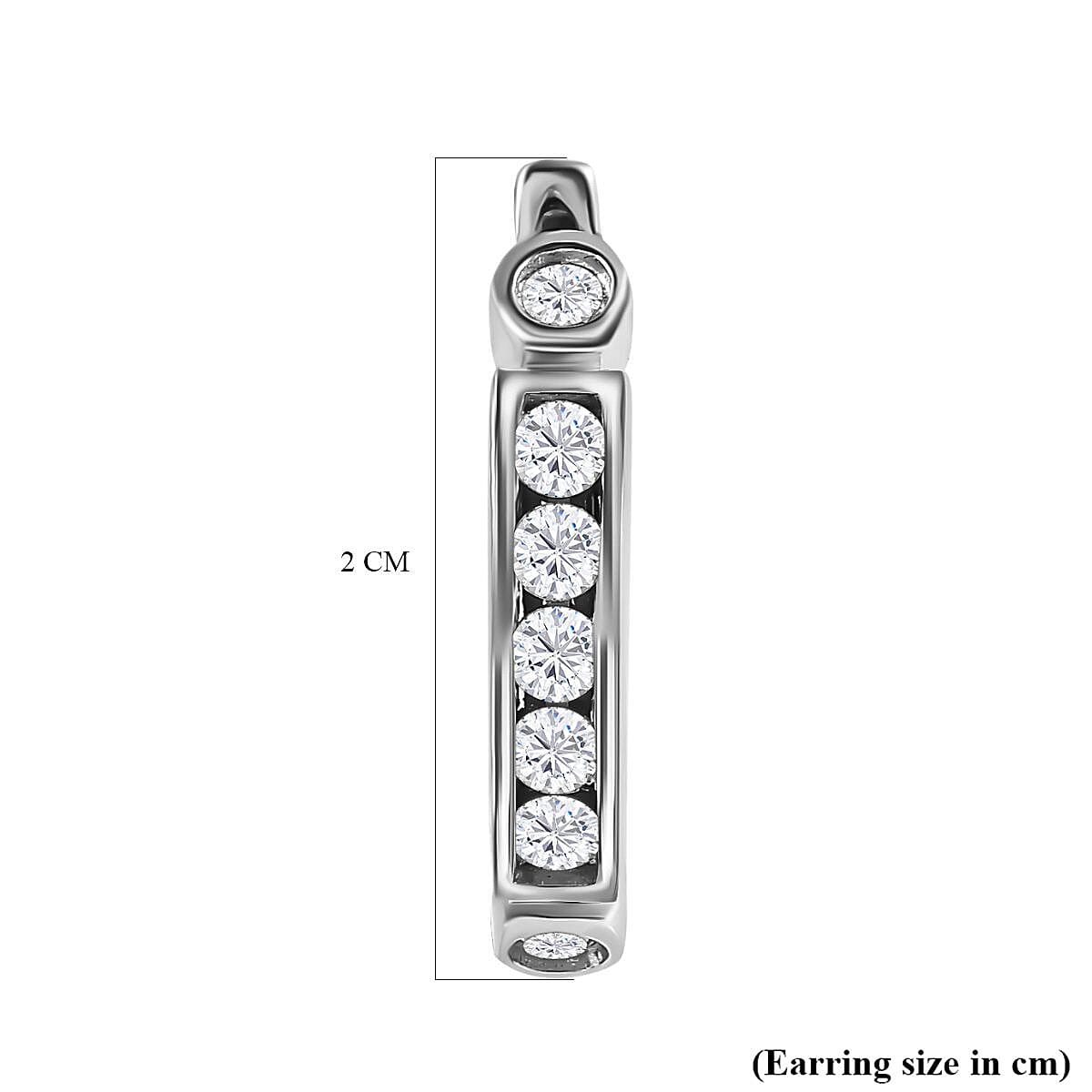 Moissanite Hoop Earrings in Platinum Overlay Sterling Silver 1.10 Ct. 7515583 5