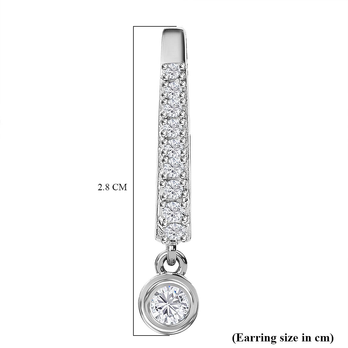 Moissanite Drop Dangle Hoop Earrings in Platinum Overlay Sterling Silver 7670624 5