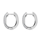 Moissanite Hoop Earrings in Platinum Overlay Sterling Silver 1.04 Ct, Silver Wt. 5.44 Gms