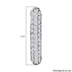 Moissanite Hoop Earrings in Platinum Overlay Sterling Silver 1.04 Ct, Silver Wt. 5.44 Gms