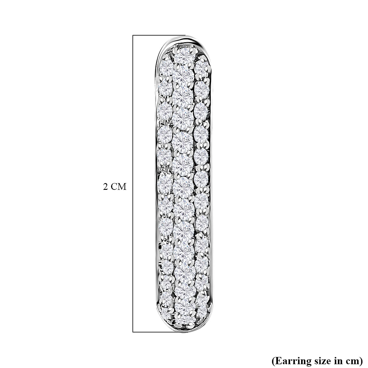 Moissanite Hoop Earrings in Platinum Overlay Sterling Silver 1.04 Ct, Silver Wt. 5.44 Gms 7678893 4