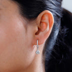 Moissanite Hoop Earrings in Platinum Overlay Sterling Silver 1.20 Ct.