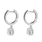 Moissanite Hoop Earrings in Platinum Overlay Sterling Silver 1.20 Ct.
