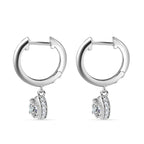 Moissanite Hoop Earrings in Platinum Overlay Sterling Silver 1.20 Ct.