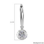 Moissanite Hoop Earrings in Platinum Overlay Sterling Silver 1.20 Ct.