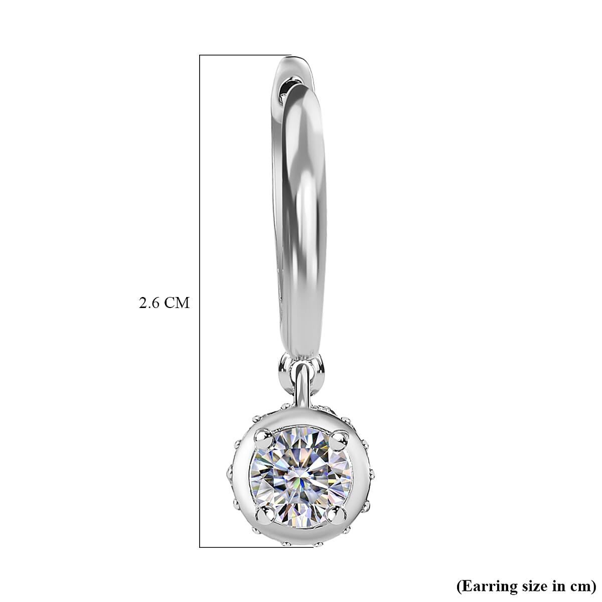Moissanite Hoop Earrings in Platinum Overlay Sterling Silver 1.20 Ct. 7715793 5