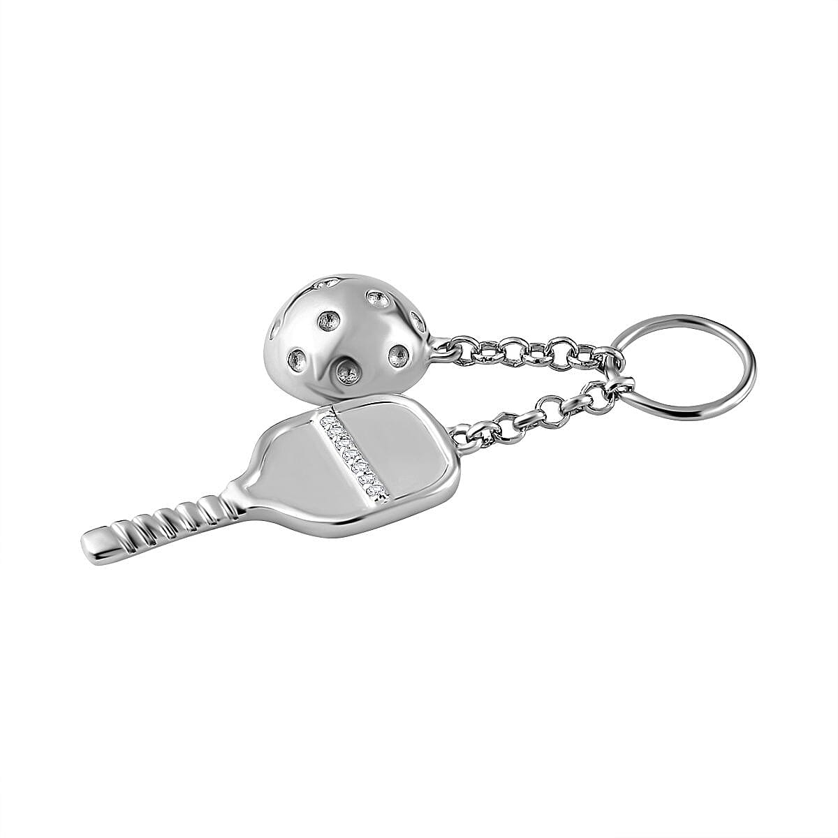 Moissanite  Keychain in Platinum Overlay Sterling Silver 0.07 ct  0.070  Ct. 7704324 3