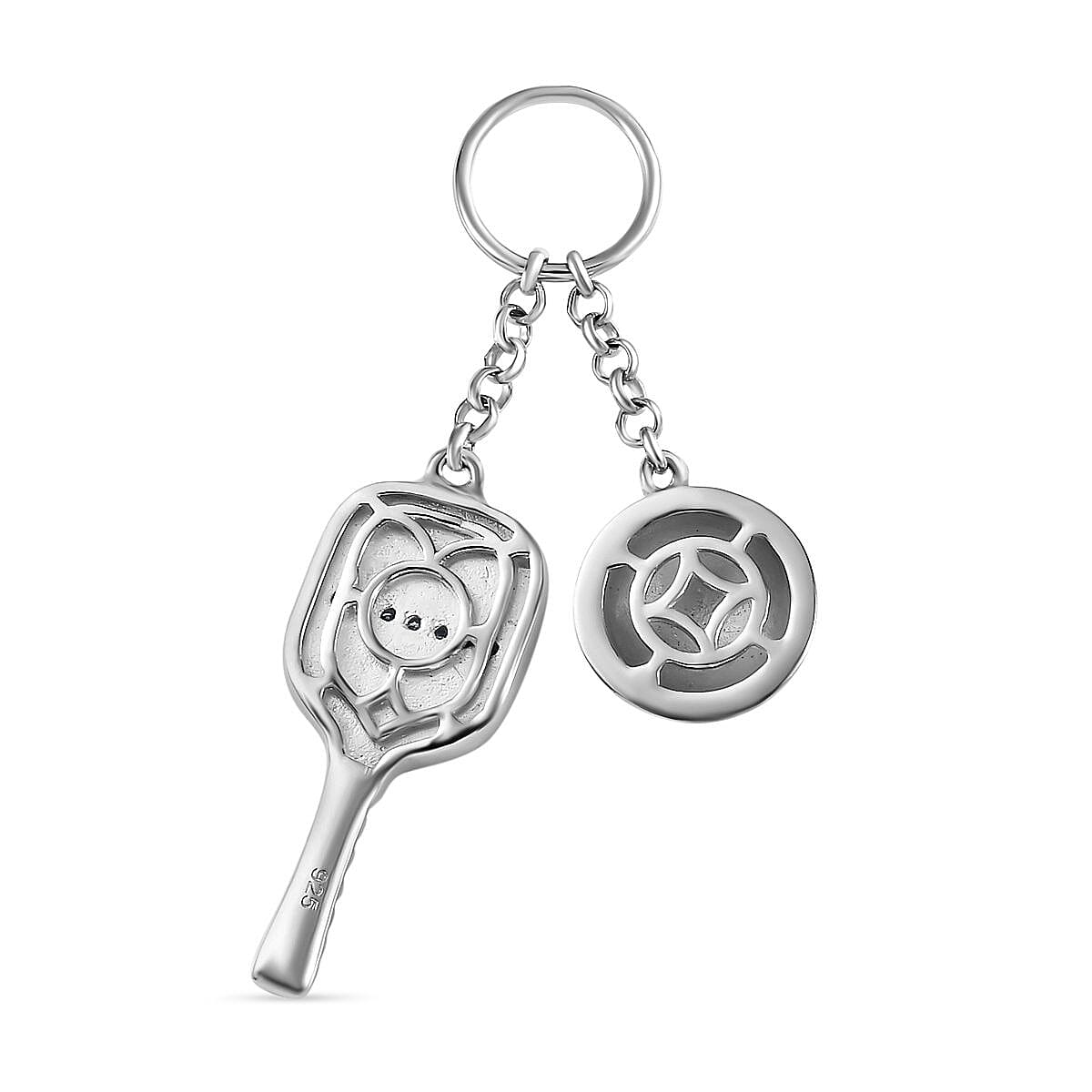 Moissanite  Keychain in Platinum Overlay Sterling Silver 0.07 ct  0.070  Ct. 7704324 4
