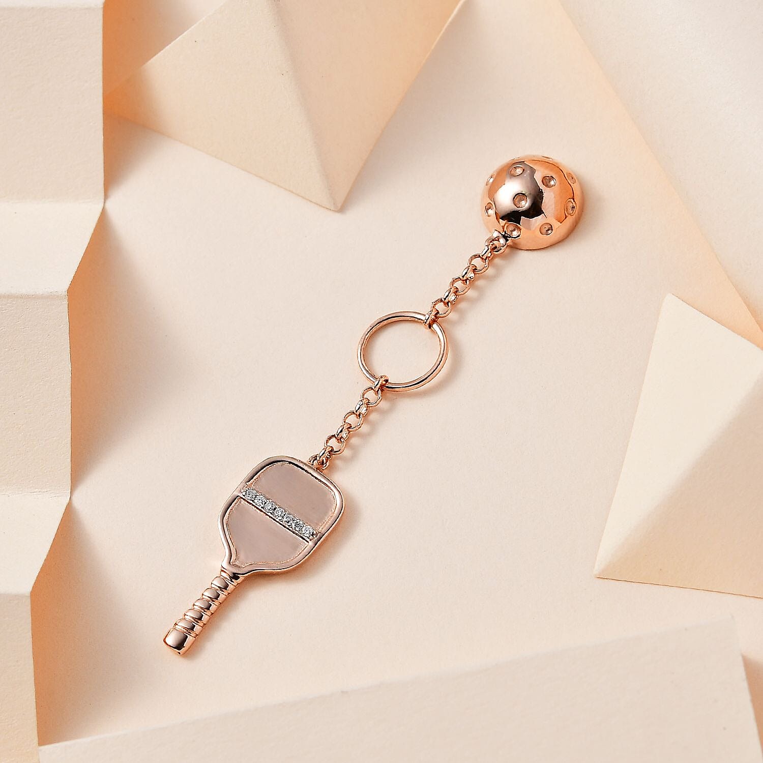 Moissanite  Keychain in Vermeil RG Sterling Silver 0.07 ct  0.070  Ct. 7704325 2