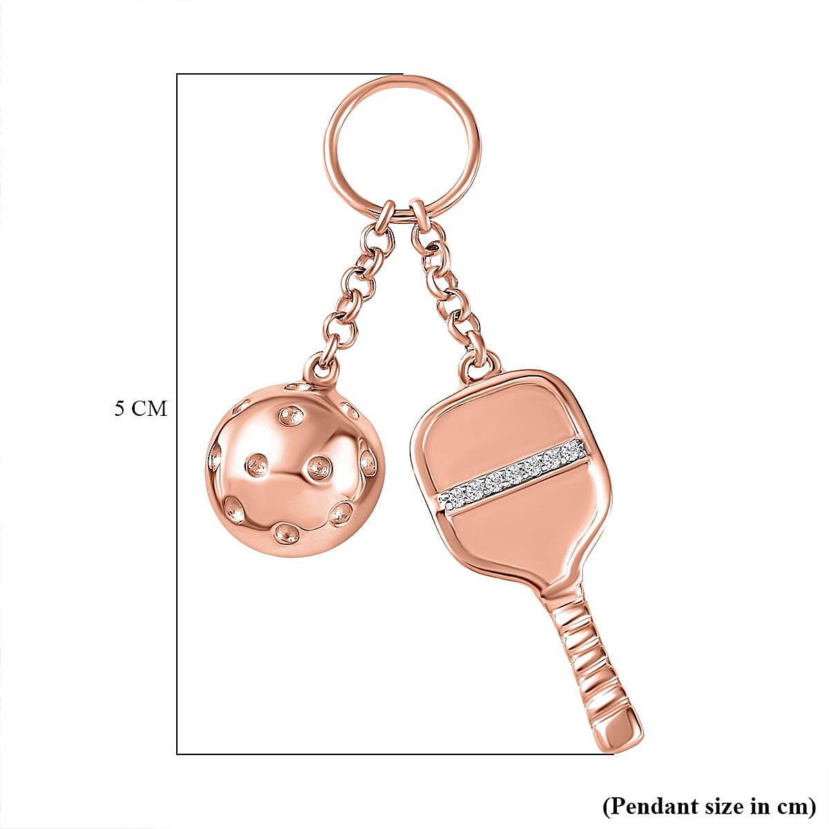 Moissanite  Keychain in Vermeil RG Sterling Silver 0.07 ct  0.070  Ct. 7704325 5