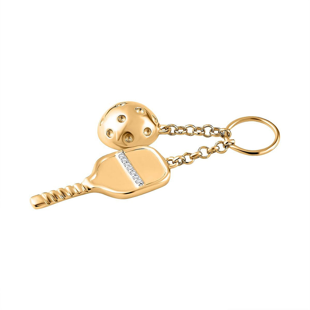 Moissanite  Keychain in Vermeil YG Sterling Silver 0.07 ct  0.070  Ct.
