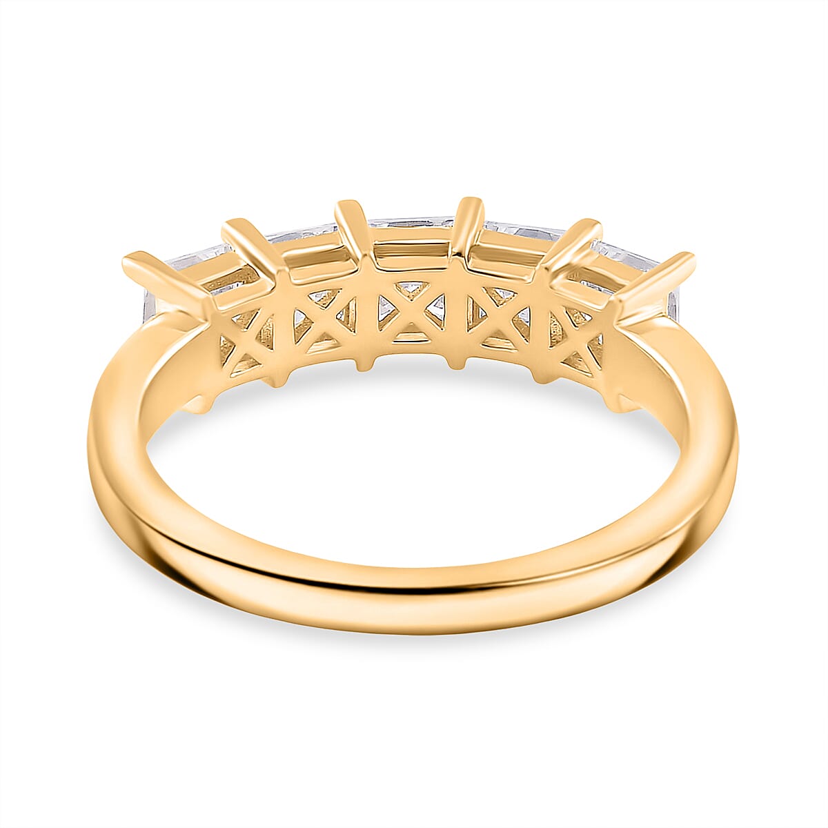 RADIANTA GRA Certified Moissanite 5 Stone Ring in 18K Vermeil Yellow Gold Plated Sterling Silver 2.00 Ct. 8085015 4