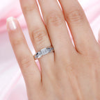 Moissanite Ring in Platinum Overlay Sterling Silver 1.15 Ct.