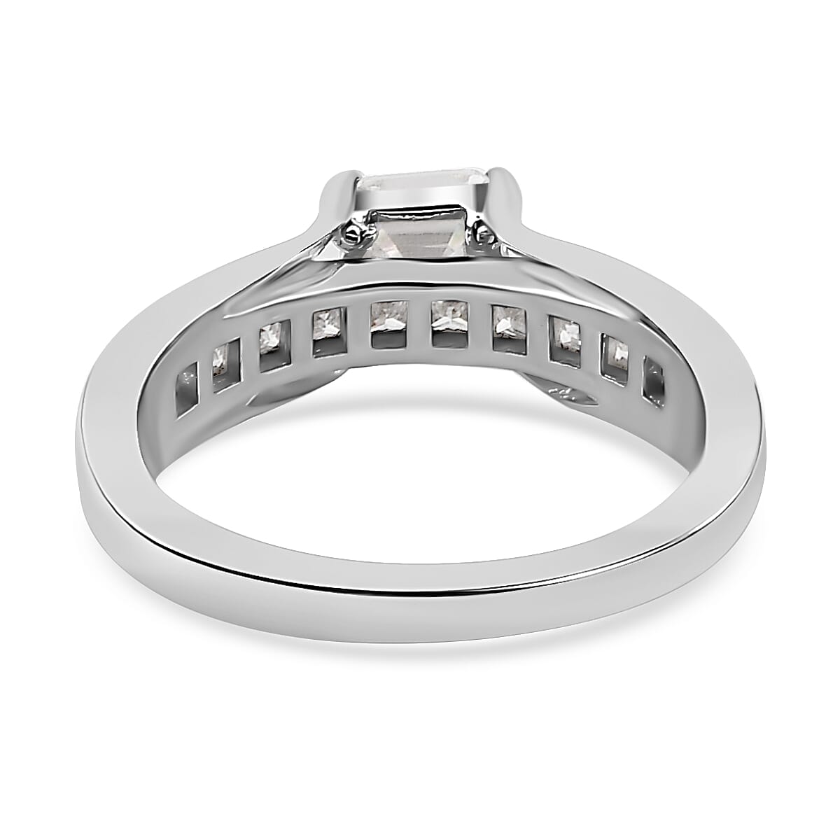 Moissanite Ring in Platinum Overlay Sterling Silver 1.15 Ct. 7750439 5
