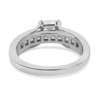 Moissanite Ring in Platinum Overlay Sterling Silver 1.15 Ct.