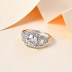 Moissanite Ring in Rhodium Overlay Sterling Silver 2.21 Ct