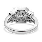 Moissanite Ring in Rhodium Overlay Sterling Silver 2.21 Ct
