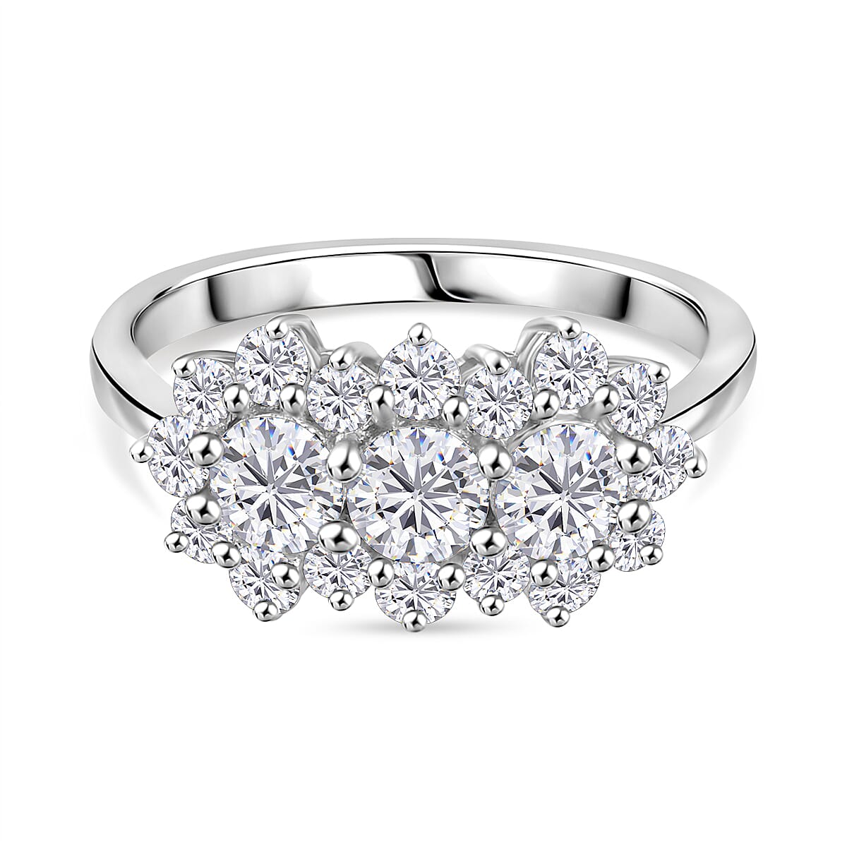 Moissanite Boat Ring in Rhodium Overlay Sterling Silver 1.30 Ct. 8054003 0