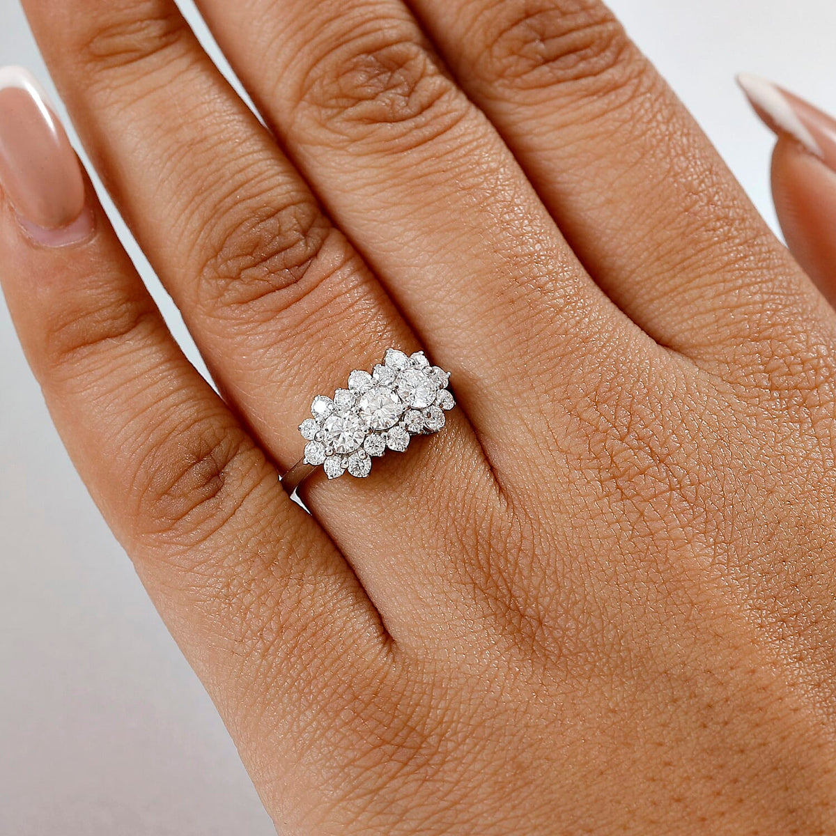 Moissanite Boat Ring in Rhodium Overlay Sterling Silver 1.30 Ct. 8054003 3