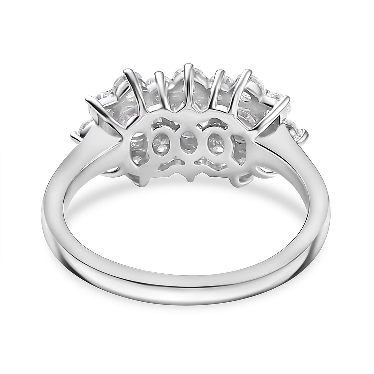 Moissanite Boat Ring in Rhodium Overlay Sterling Silver 1.30 Ct. 8054003 5
