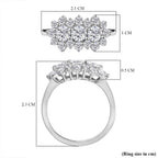 Moissanite Boat Ring in Rhodium Overlay Sterling Silver 1.30 Ct.