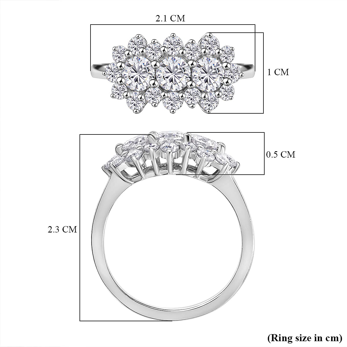 Moissanite Boat Ring in Rhodium Overlay Sterling Silver 1.30 Ct. 8054003 6