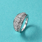Moissanite Ring in Rhodium Overlay Sterling Silver 1.96 Ct.